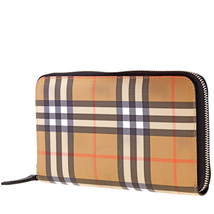 Burberry Vintage Check and Leather Ziparound Wallet 4074565