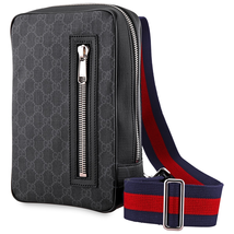 Gucci Gucci Men's Waist Bag Gg Black Black/Gray Gu Gblk Xbody Bag 478325 K9RRN 1095
