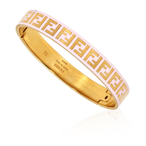 Fendi Ladies Pink and Gold Coloured FF Bracelet, Brand Size Small 8AG808-B09-F15YF