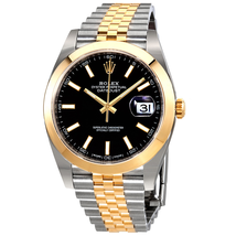 Rolex Datejust 41 Black Dial Steel and 18K Yellow Gold Jubilee Bracelet Men's Watch 126303BKSJ