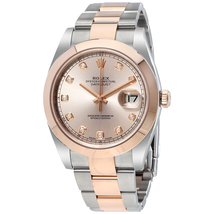 Rolex Datejust Sundust Diamond Dial Steel and 18K Everose Gold Men's Watch 126301SNDO