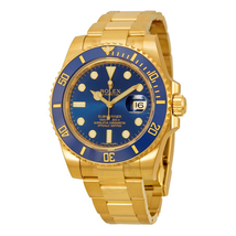 Rolex Submariner Blue Dial 18K Yellow Gold Oyster Bracelet Automatic Men's Watch 116618BLSO 116618 LB