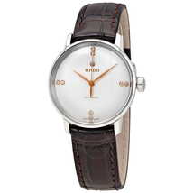 Rado Coupole Classic Silver Dial Automatic Ladies Leather Watch R22862725