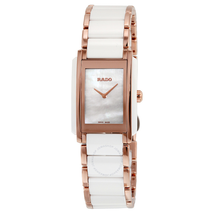 Rado Interal Quartz Mother of Pearl Dial Rose Gold PVD and White Ceramic Ladies Watch R20844902