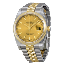 Rolex Datejust 36 Champagne Dial Stainless Steel and 18K Yellow Gold Jubilee Bracelet Automatic Men's Watch 116203CSJ