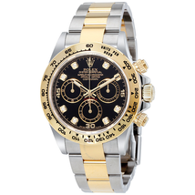 Rolex Cosmograph Daytona Black Diamond Dial Steel and 18K Yellow Gold Men's Watch 116503BKDO