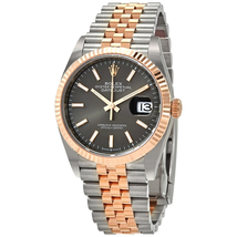 Rolex Datejust 36 Automatic Dark RhodiumDial Men's Steel and 18kt Everose Gold Jubilee Watch 126231DRSJ