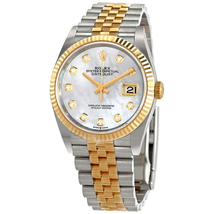 Rolex Datejust 36 Mother of Pearl Diamond Dial Men's Stainless Steel and 18kt Yellow Gold Jubilee Watch 126233MDJ