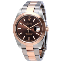 Rolex Datejust 41 Chocolate Brown Dial Steel and 18K Rose Gold Men's Watch 116589 SALV8RUBY