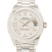 Rolex Lady-Datejust 28 Silver Dial Platinum President Automatic Ladies Watch 279166SRDP 279166-0001