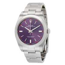 Rolex Oyster Perpetual 39 Red Grape Dial Stainless Steel Bracelet Automatic Men's Watch 114300RGSO
