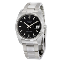 Rolex Oyster Perpetual Date 34 Black Dial Stainless Steel Bracelet Automatic Men's Watch 115200BKSO