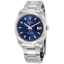 Rolex Oyster Perpetual Date 34 Blue Dial Stainless Steel Bracelet Automatic Men's Watch 115200BLSO