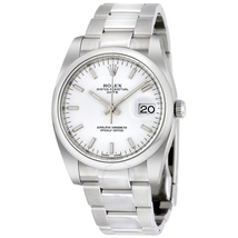 Rolex Oyster Perpetual Date 34 White Dial Stainless Steel Bracelet Automatic Men's Watch 115200WSO