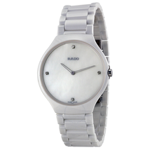 Rado True Thinline Mother of Pearl Dial White Ceramic Men's Watch R27957902