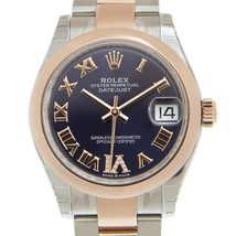 Rolex Datejust 31 Aubergine Dial Automatic Ladies Steel and 18kt Everose Gold Oyster Watch 278241AURDO