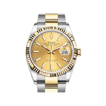 Rolex Datejust 36 Champagne Dial Men's Stainless Steel and 18kt Yellow Gold Oyster Watch 126233CSO