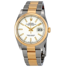 Rolex Datejust 36 White Dial Automatic Men's Steel and 18k Yellow Gold Oyster Watch 126203WSO