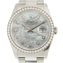 Rolex Datejust 36 White Mother of Pearl Diamond Dial Automatic Unisex Oyster Watch 126284MDO
