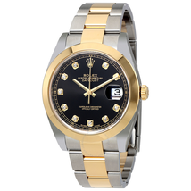 Rolex Datejust Black Diamond Dial Steel and 18K Yellow Gold Oyster Men's Watch 126303BKDO