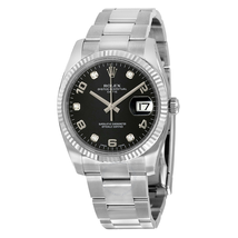 Rolex Oyster Perpetual Date 34 Black Dial Stainless Steel Bracelet Automatic Men's Watch 115234BKDO