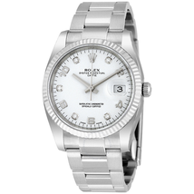 Rolex Oyster Perpetual Date 34 White Dial Stainless Steel Bracelet Automatic Men's Watch 115234WADO