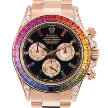 Rolex Rainbow Sapphire Daytona Chronograph  Automatic Chronometer Diamond Black Dial Unisex Watch 116595 RBOW-0001