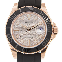 Rolex Yacht-Master Diamond Pave Dial Automatic Men's Rubber Watch 116655DSR
