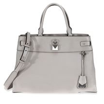 Michael Kors Gramercy Large Pebbled Leather Satchel - Pearl Grey 30S8SG7S3L-081