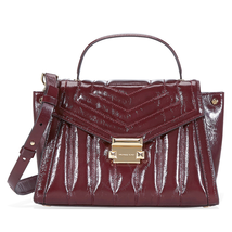 Michael Kors Whitney Medium Quilted Leather Satchel- Oxblood 30F8GXIS6T-610