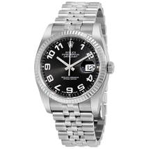 Rolex Datejust Black Concentric Dial Steel and 18K White Gold Jubilee Men's Watch 116234BKCAJ