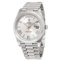Rolex Day-Date 40 Silver Quadrant Motif Dial 18K White Gold President Automatic Men's Watch 228239SQRSP