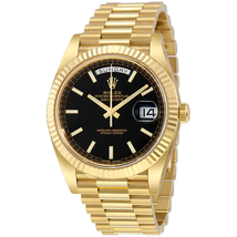 Rolex Day Date Automatic Black, Diagonal Motif Dial Men's Watch 228238BKDMSP 228238BKSP