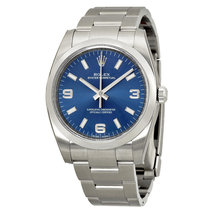 Rolex Oyster Perpetual 34 Blue Dial Stainless Steel Bracelet Automatic Men's Watch 114200BLASO