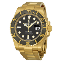 Rolex Submariner Black Dial 18K Yellow Gold Oyster Bracelet Automatic Men's Watch 116618BKSO 116618LN