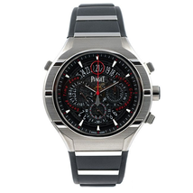 Piaget Protocol Flyback GMT Black Dial Titanium Rubber Strap Men's Watch GOA35001 G0A35001