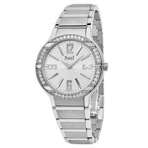 Piaget Polo Silver Dial 18Kt White Gold Bracelet Diamond Ladies Watch G0A36231