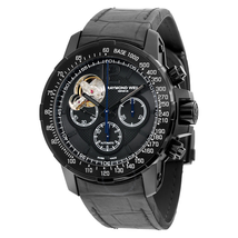 Raymond Weil Nabucco Black Dial Black Leather Chronograph Men's Watch 7830-BK-05207