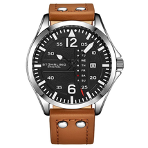 Stuhrling Original Aviator Quartz Black Dial Men's Watch M13671