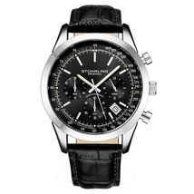 Stuhrling Original Monaco Quartz Black Dial Men's Watch M13659