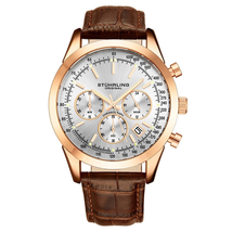 Stuhrling Original Monaco Quartz Silver Dial Men's Watch M13654