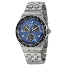Swatch Boxengasse Chronograph Blue Dial Stainless Steel Men's Watch YVS423G