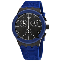 Swatch X-District Blue Chronograph Quartz Black Dial Men's Watch SUSB418