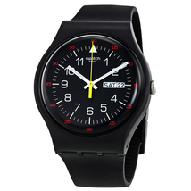 Swatch Yokorace Black Dial Black Rubber Men's Watch SUOB724