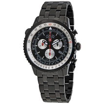 Swiss Military Thunderbolt Black Dial Chronograph Men's Black IP Steel Watch 2956