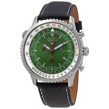 Swiss Military Thunderbolt Green Dial Men's Chronograph Leather Watch 295401