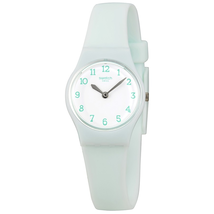 Swatch Open Box - Swatch Greenbelle White Dial White Plastic Ladies Watch LG129 LG129