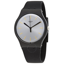 Swatch Back To Black Quartz Silver Dial Unisex Watch SUOB173