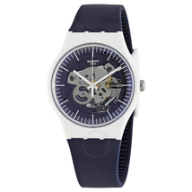 Swatch Siliblue Skeleton Dial Navy Silicone Men's Watch SUOW156