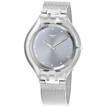 Swatch Skinsparkly Sun Brushed Silver Dial Ladies Watch SVUK103M